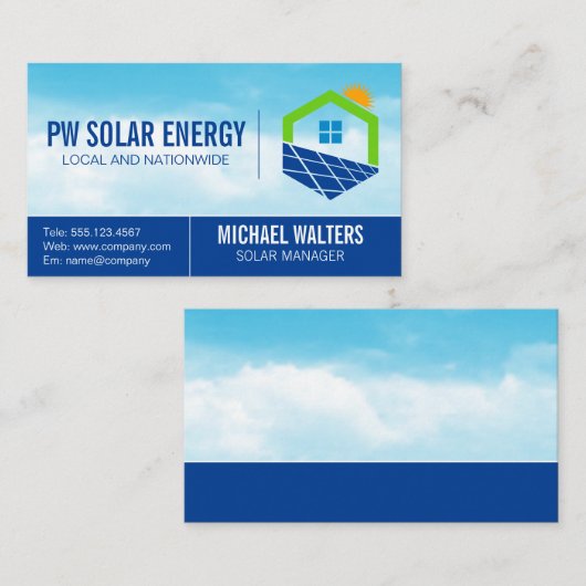 Solar House Power | Sky Visitenkarte (Vorne/Hinten)