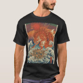 Solar Kitsune Over Waves T-Shirt (Vorderseite)