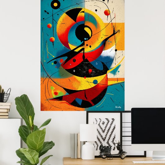 Solar Mechanica – Mid-Century Geometric Dynamics Poster (Heimbüro)