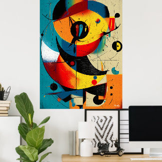 Solar Mid-Century Abstract Constructivist Poster