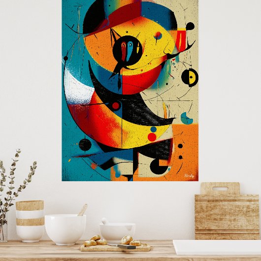 Solar Mid-Century Abstract Constructivist  Poster (Küche)