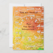 SOLAR MONOGRAM, hellgelb orange Schwarz-weiß Einladung (Rückseite)