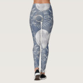 Solar Mystique | Dusty Blue Silver Moon Stars Sun Leggings (Rückseite)