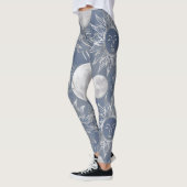 Solar Mystique | Dusty Blue Silver Moon Stars Sun Leggings (Links)