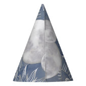 Solar Mystique | Dusty Blue Silver Moon Stars Sun Partyhütchen (Rückseite)