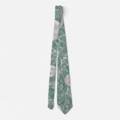 Solar Mystique | Dusty Green Silver Moon Stars Sun Krawatte (Rückseite)