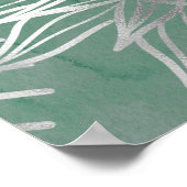 Solar Mystique | Dusty Green Silver Moon Stars Sun Poster (Ecke)