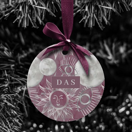 Solar Mystique | Rosa Silbermondsterne Sun Eyes Keramik Ornament