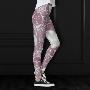 Solar Mystique Rosa Silbermondsterne Sun Eyes Leggings