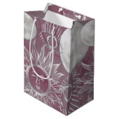 Solar Mystique | Rosa Silbermondsterne Sun Eyes Mittlere Geschenktüte (Vorderseite Schrägansicht)