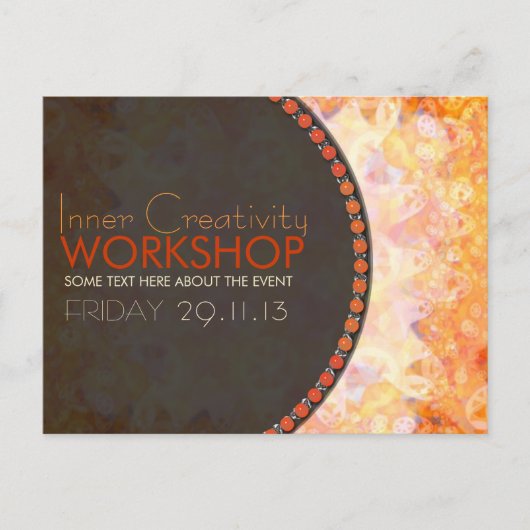 Solar Orange Energy Workshop Business Flyer Einladungspostkarte (Vorderseite)