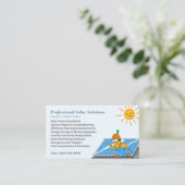 Solar Panel Clean Maintenance Installation Cartoon Visitenkarte (Stehend Vorderseite)