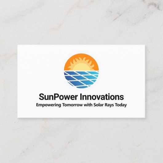 Solar Panel Energy Installer Visitenkarte (Vorderseite)