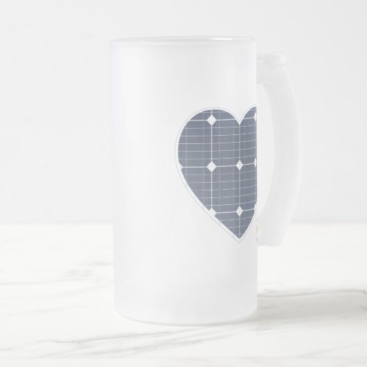 SOLAR PANEL POWER HERZ MATTGLAS BIERGLAS (VorderseiteRechts)