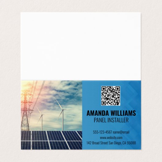 Solar Panels | Tech Logo | Energy Visitenkarten (Außenseite Aufgefaltet)