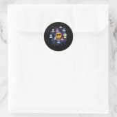 Solar Planets Astronomy Space Emoji Face Runder Aufkleber (Tasche)