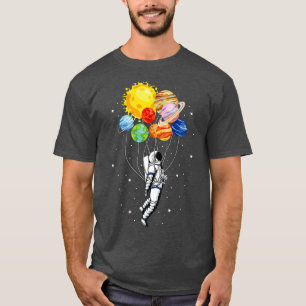 Solar Planets System Funny Space Astronaut Ballon T-Shirt
