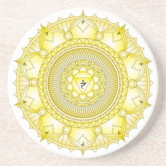 Solar Plexus Chakra Light Mandala Untersetzer (Vorne)