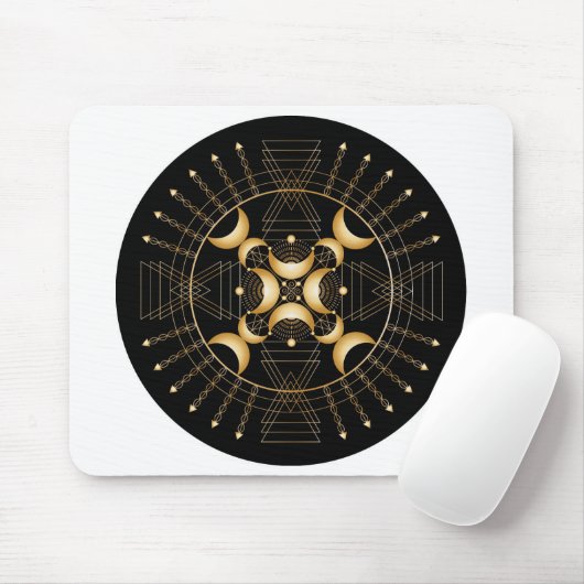 Solar Plexus Chakra Shadow Mandala Mouse Pad Mousepad (Mit Mouse)