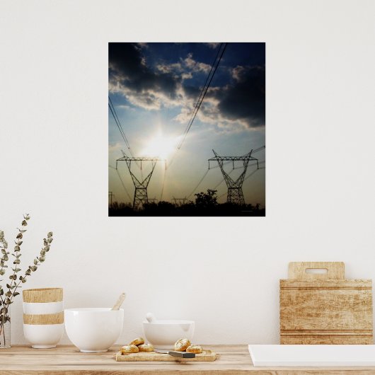 "Solar Power. Elektrischer Power." Poster (Küche)