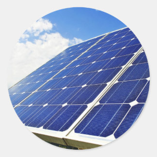 Solar-Power für grüne Energie Runder Aufkleber