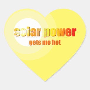 Solar Power heiß! Herz-Aufkleber