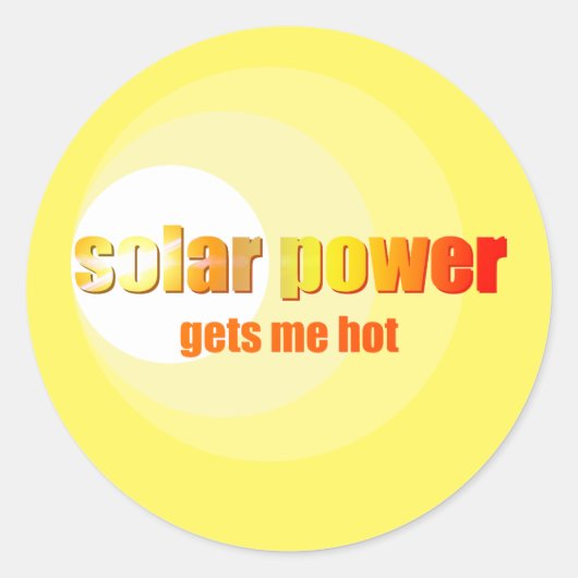 Solar Power heiß! Runder Aufkleber (Vorderseite)