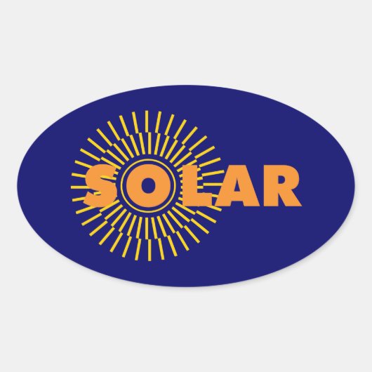 Solar Power Sun Ovaler Aufkleber (Vorderseite)