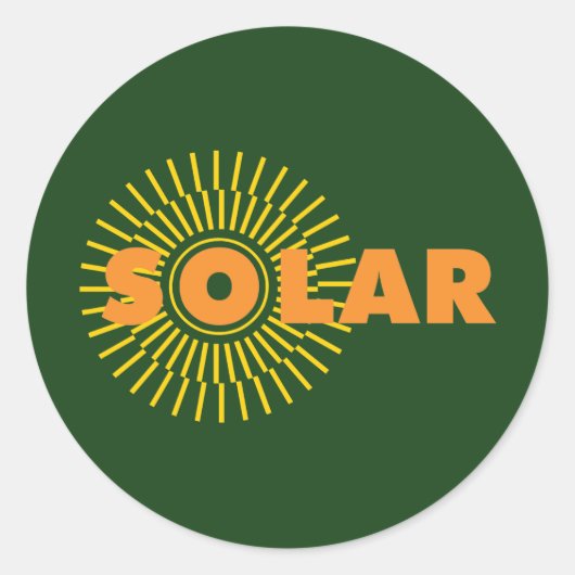 Solar Power Sun Runder Aufkleber (Vorderseite)