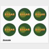 Solar Power Sun Runder Aufkleber (Blatt)