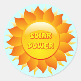 SOLAR POWER SUN RUNDER AUFKLEBER