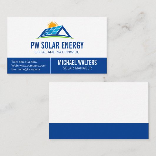 Solar-Power | Zuhause Tech Visitenkarte (Vorne/Hinten)