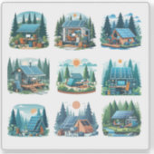 Solar-Powered Mobile Office Setup in Forest - Di Aufkleber (Vorderseite)