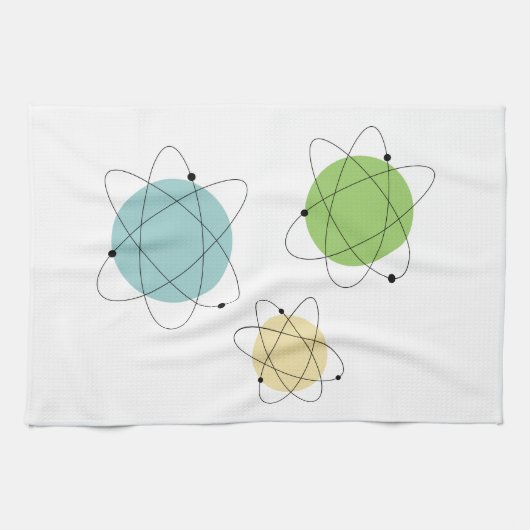 Solar Retro Mitte Jahrhundert Modernes Niedliches Küchentuch (Horizontal)