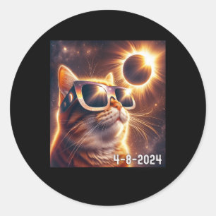 Solar-Shirt 2024 Eclipse Wearing Gles Runder Aufkleber