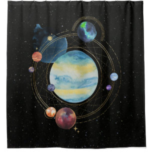 Solar Sistem Duschvorhang