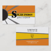 Solar/Sonnenenergie/Power Visitenkarte (Vorne/Hinten)