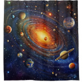 Solar System Art Shower Curtain Duschvorhang (Vorderseite)