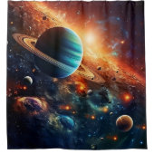 Solar System Art Shower Curtain Duschvorhang (Vorderseite)