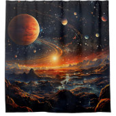 Solar System Art Shower Curtain Duschvorhang (Vorderseite)