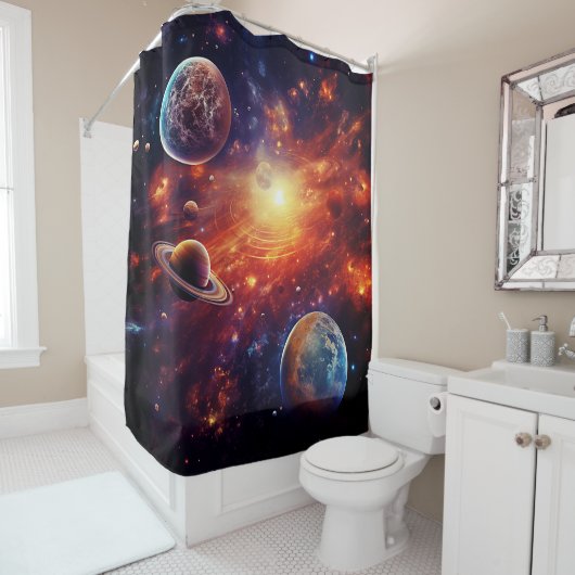 Solar System Art Shower Curtain Duschvorhang (Beispiel)