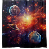 Solar System Art Shower Curtain Duschvorhang (Vorderseite)
