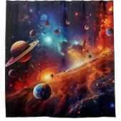 Solar System Art Shower Curtain Duschvorhang (Vorderseite)
