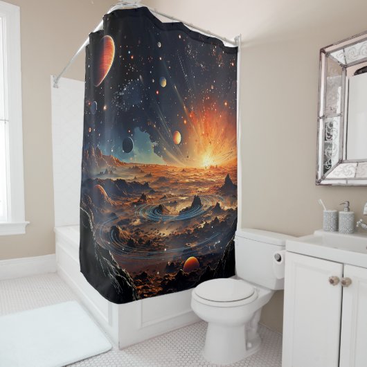 Solar System Art Shower Curtain Duschvorhang (Beispiel)