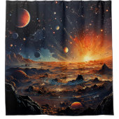 Solar System Art Shower Curtain Duschvorhang (Vorderseite)
