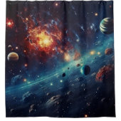 Solar System Art Shower Curtain Duschvorhang (Vorderseite)