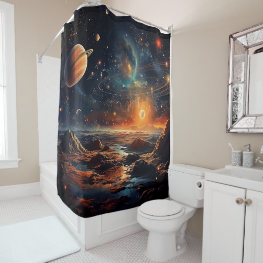 Solar System Art Shower Curtain Duschvorhang (Beispiel)