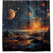 Solar System Art Shower Curtain Duschvorhang (Vorderseite)