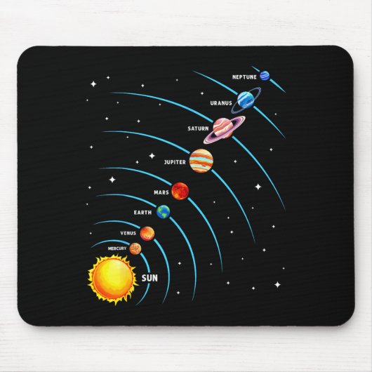 Solar System Colorful Space Planets Educational Ki Mousepad (Vorne)