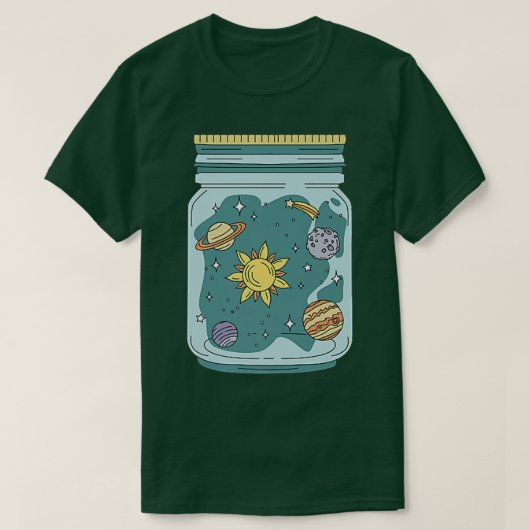 Solar System Jar Astronaut Astral Cosmic Design Fo T-Shirt (Design vorne)